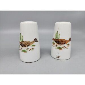 Vintage Roadrunner Salt & Pepper Shakers  2.75" tall made in Japan porcelain